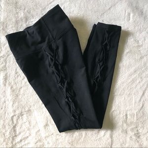 Lorna Jane Black Leggings with Side Mesh Detailing